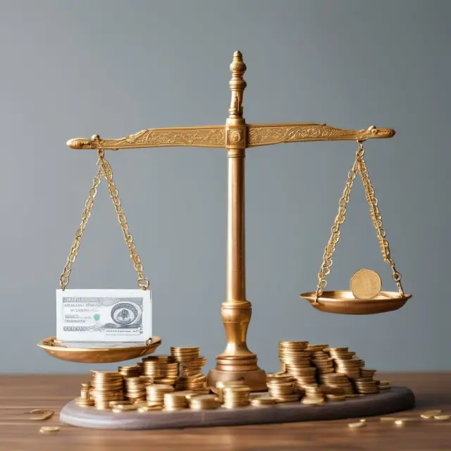 Scale weighing realized gains against tax forms, illustrating the balance between profits and taxes