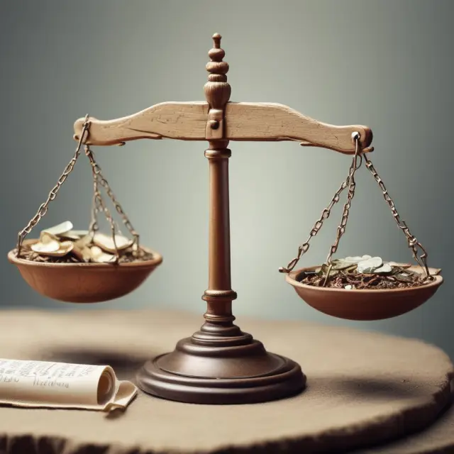 A balance beam with a bond on one side, representing realized yield, and weights symbolizing YTM, showcasing the contrasting concepts in finance.