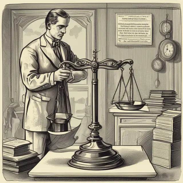 Bond investor calculating realized yield from balance scale with coupons and bond sale value, symbolizing investment performance analysis