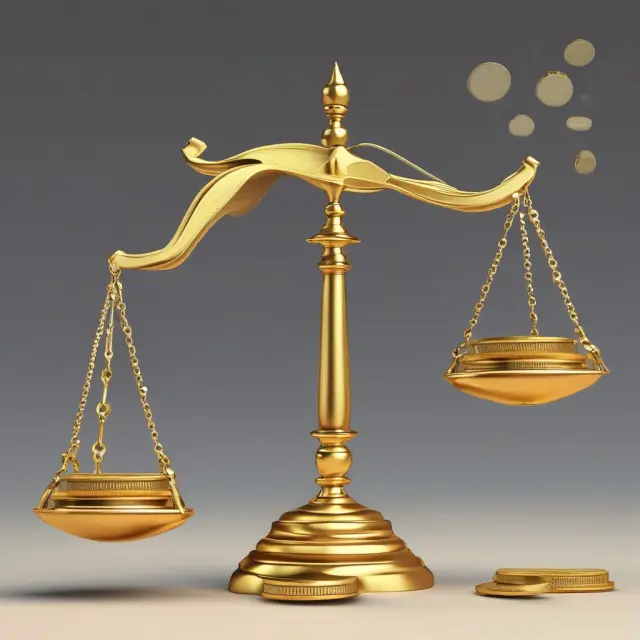 Golden scales weighing retirement assets, considering transaction fees, taxes, and opportunity costs.