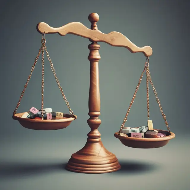 Balanced scales representing market conditions, investment fees, and personal circumstances influencing effective retirement account rebalancing