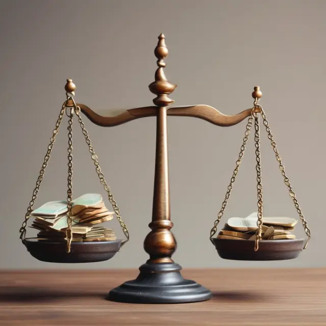 Two balance scales with asset class labels tipping back and forth to represent the process of adjusting retirement account allocations
