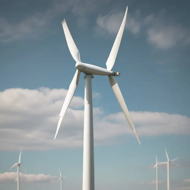 Wind turbine creating electricity with an ascending Renewable Energy Certificate as a kite representing eligibility and interstate trading