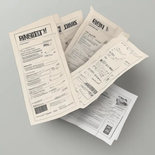 Buyer and seller holding hands over a bridge of receipts, symbolizing completed transactions
