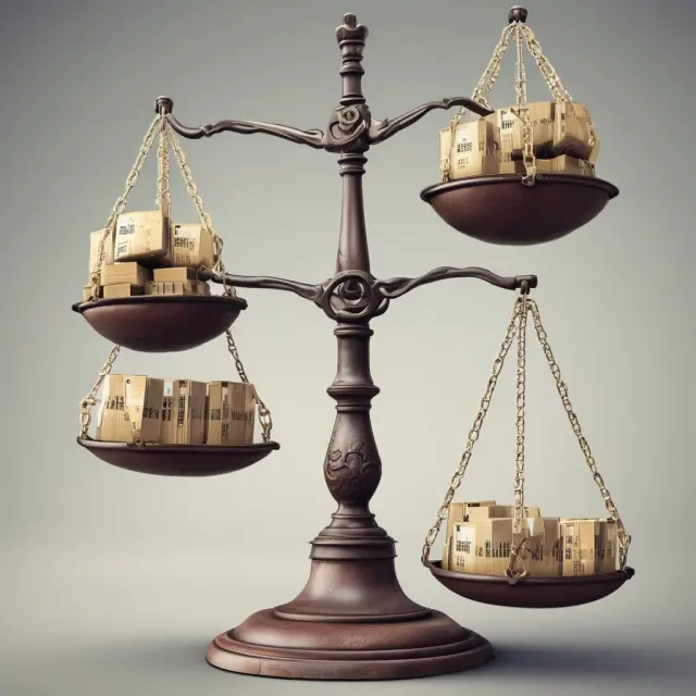 Scale representing net credit sales (weight) vs. average accounts receivable balance