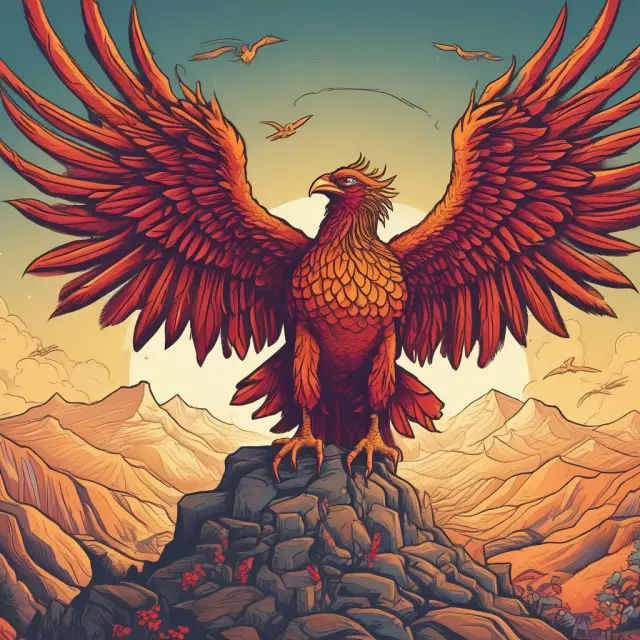 A Phoenix rises from a pile of financial documents and assets, emphasizing the efficient recovery of debts for creditors in a receivership.