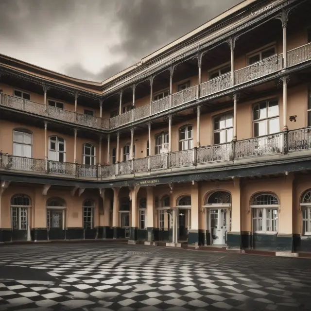 An image of the Grand Hotel in Blackpool emerging from a metaphorical 