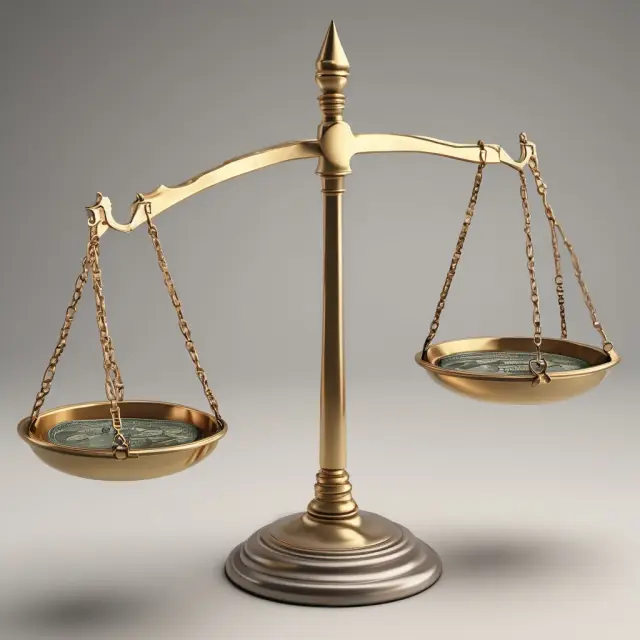 Two balances tips on a scale, one labeled 