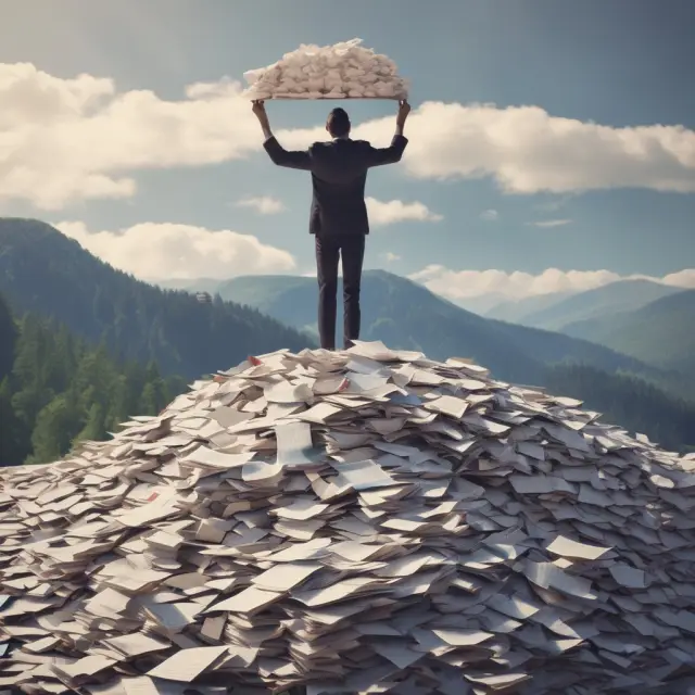 Person reconciling accounts with a checkbook and pile of receipts, ensuring financial accuracy
