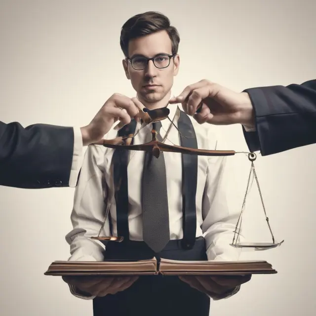 An accountant balancing two scales representing reconciled ledgers for accurate financial records