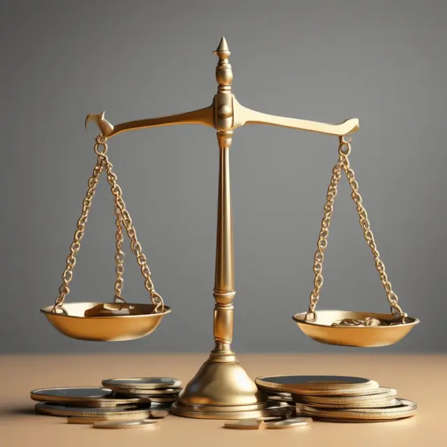 Golden scale illustrating the balance of taxable income from forgiven recourse debt and a borrower