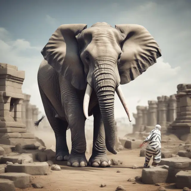 Senior elephant symbolizes senior debt with stable recovery rate, while junior zebra represents junior debt with lower recovery rate on shaky ground