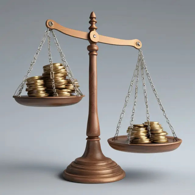 Scale representing creditor recoveries in bankruptcy cases, with seniors