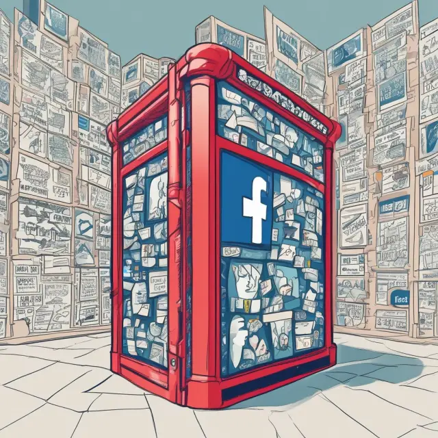 A glass window revealing Facebook