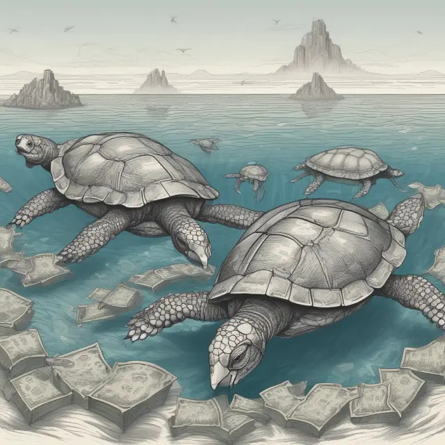 Turtles represent investors navigating REERs while managing international bond portfolios and currency hedging strategies