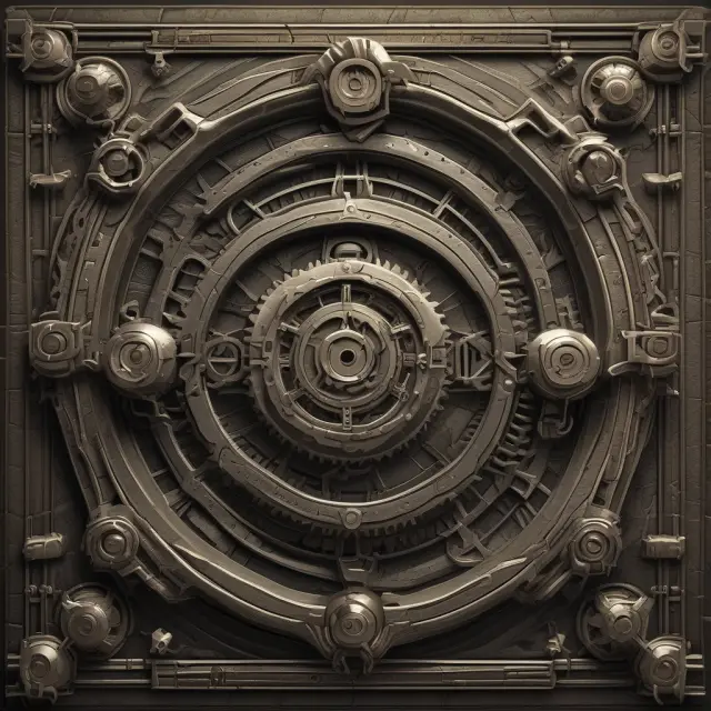 A jumbled gear system with missing or incorrectly placed reference numbers, symbolizing financial instability and potential chaos