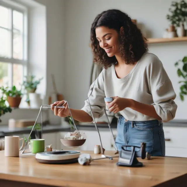 A homeowner carefully considers refinancing choices: lower interest rates, term adjustments, and debt consolidation.