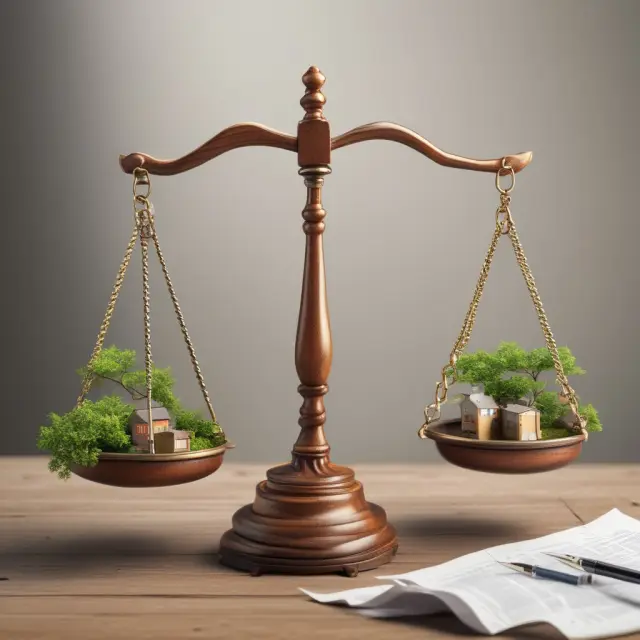 A scale balances a refinanced mortgage and a home equity loan to illustrate debt management choices.