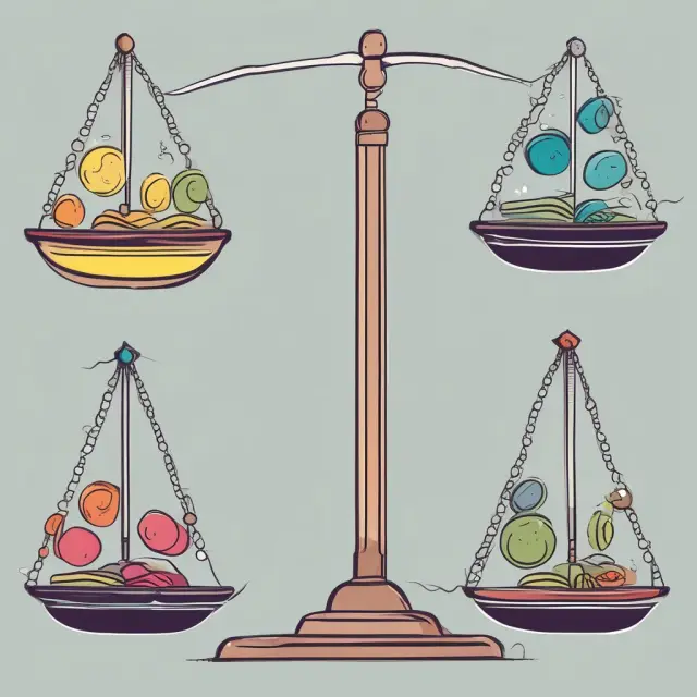 A juggler skillfully maneuvers scales representing RRs (suitability) and RIAs (fiduciary duty), symbolizing their different obligations to clients