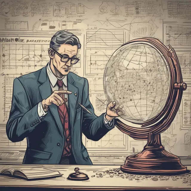 Statistician examining stock ticker symbols using regression analysis for financial insights