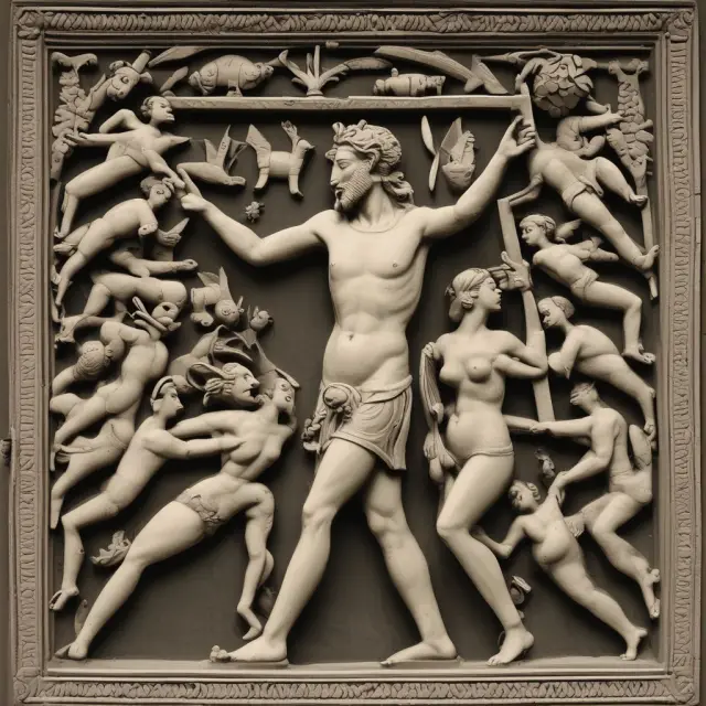 A guardian with a shield protecting a pile of stocks from naked short sellers attempting to attack