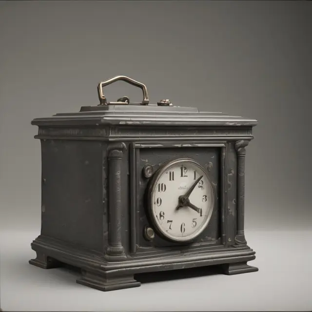 A time capsule holding a digital clock, representing Regulation E