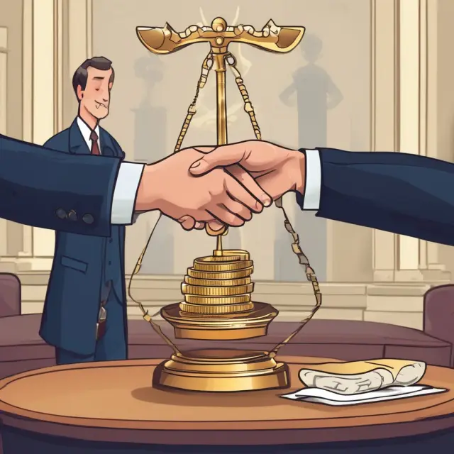 Golden key exchange between a bank insider and regulator, illustrating Regulation O reporting requirements