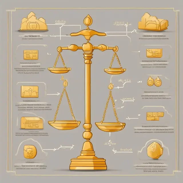 A golden scale with one pan symbolizing a bank and the other, an affiliate, representing balanced transactions under Regulation W.
