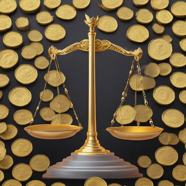 Gold scales evenly balanced, representing Regulation W