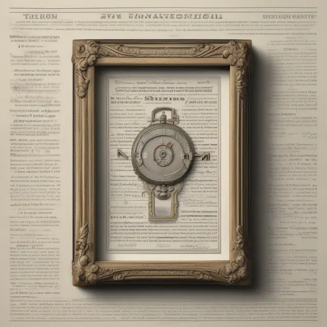An ancient time capsule cracking open, releasing scrolls with various amendment dates and Dodd-Frank symbol