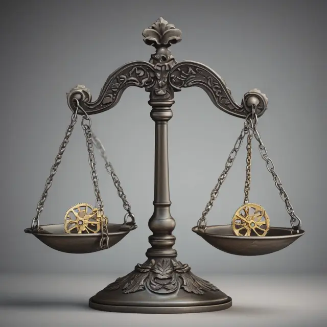 Visualizing the balance between consumer protection through regulation and lender compliance, symbolized by two scales.