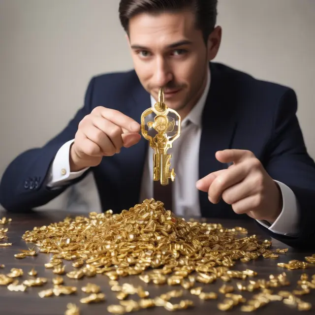 An accredited investor, symbolized by a wealthy person holding a golden key, unlocks private investment opportunities.