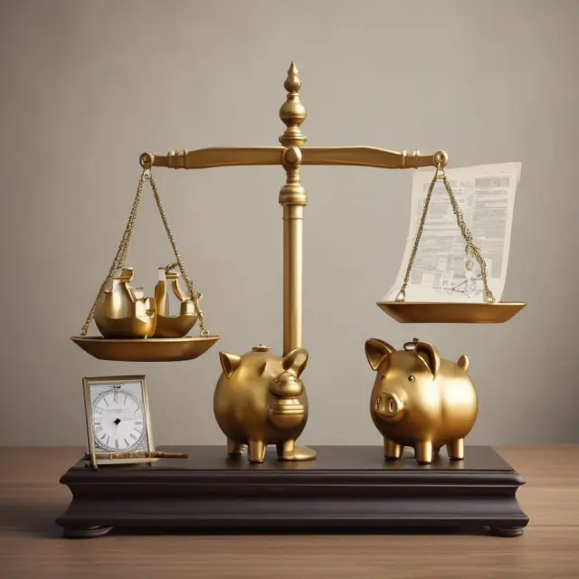 Golden piggy bank on a scale with ledgers signifying Regulation T balance in cash accounts and borrowing capacity.