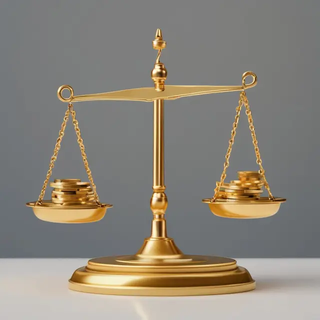 Golden scale with coins (securities) and a clock: Reg T