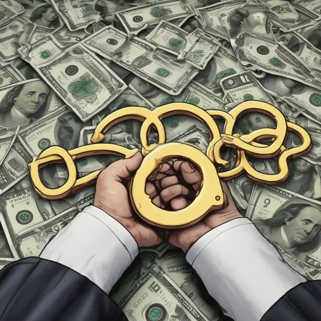 Golden handcuffs representing Regulation U limits, with an investor holding a key and $50% sign