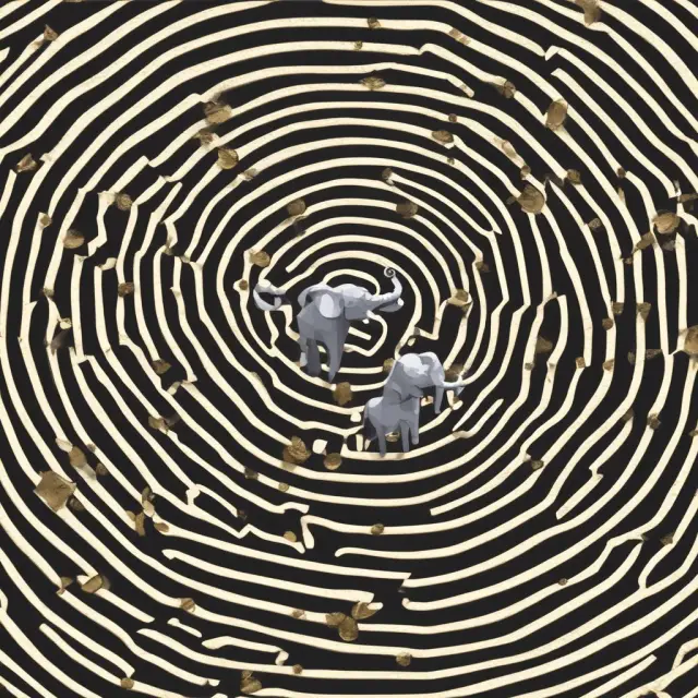 An insurance elephant navigates a labyrinth to collect golden coins representing reimbursements for healthcare and tax refunds