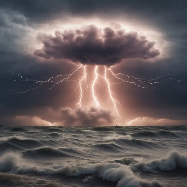 An image of a reinsurer with outstretched wings protecting a primary insurer during a storm, symbolizing risk transfer and stability