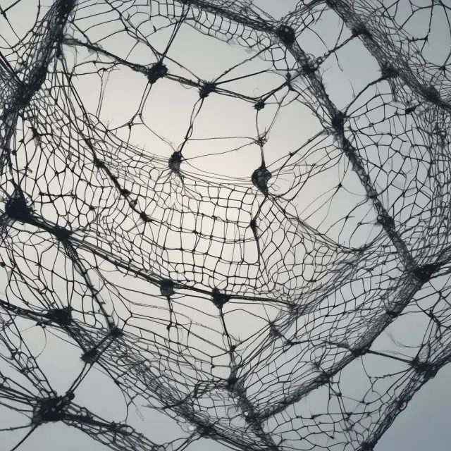 Reinsurance safety net illustration: Interconnected webbed lines symbolizing risk transfer from insurers to reinsurers, ensuring financial security.