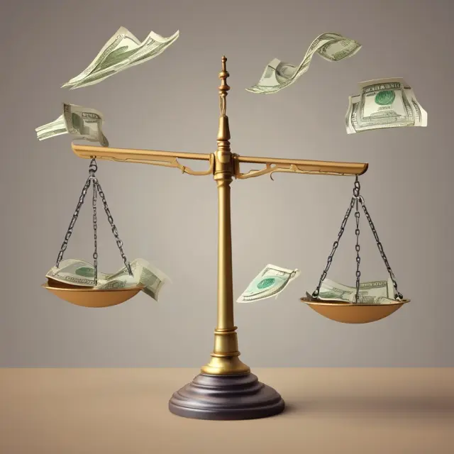 An image of a balance scale with cash distributions on one side and reinvested funds on the other, illustrating the trade-off between having control over funds versus compounded growth.