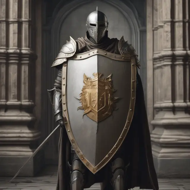 Knight holding a shield symbolizing zero-coupon instruments, representing protection from reinvestment risks in an investment landscape