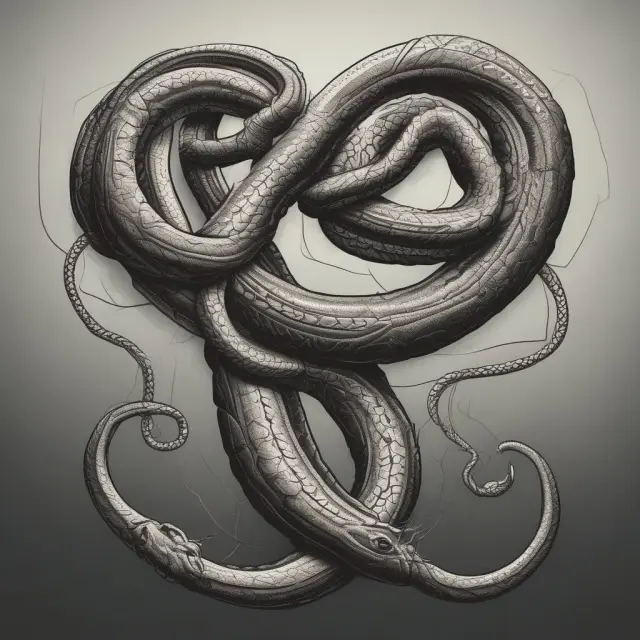 Two entwined serpents symbolizing related-party conflicts of interest in financial chaos, highlighting potential fraud, financial ruin, and legal consequences.