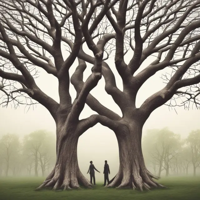 Two businesses growing towards each other, symbolizing the importance and benefits of effective relationship management.