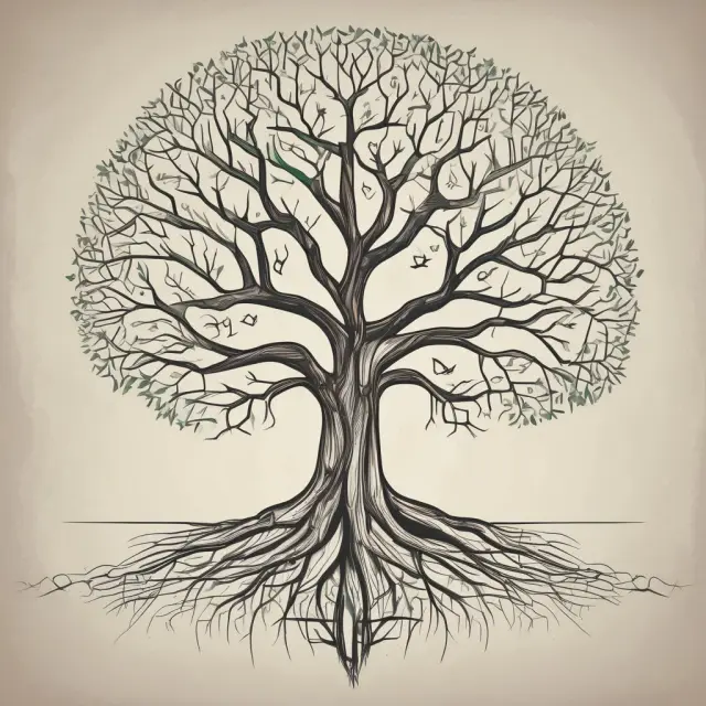 Tree symbolizing various B2B partnerships, roots intertwined, fostering growth and collaboration