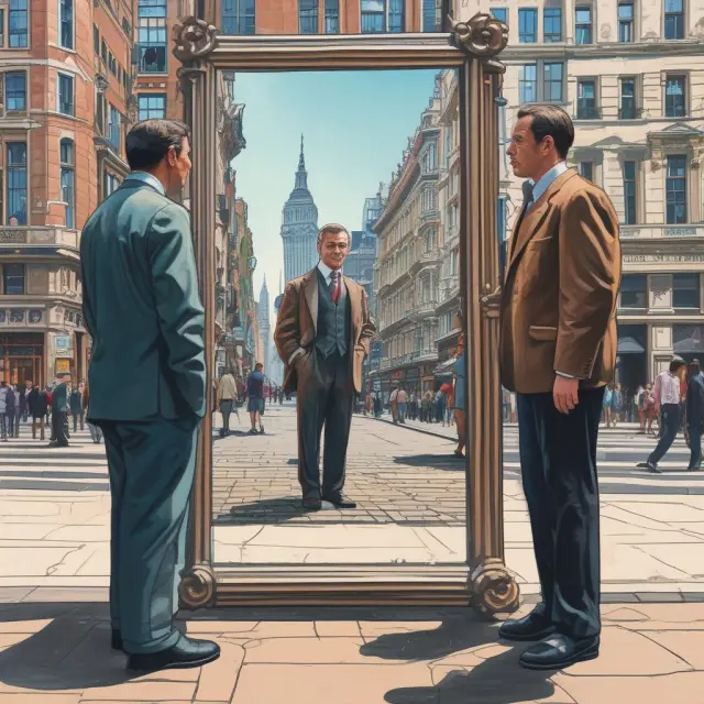 Two investors evaluating their investments: one holding onto relative valuation, the other transitioning to absolute valuation for improved insight