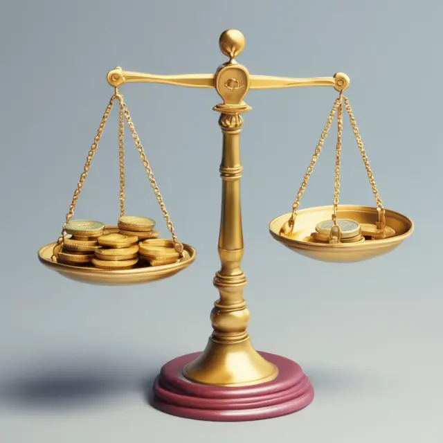 Golden revenue scale against silver cost scale: visualizing relevant costs in business decisions
