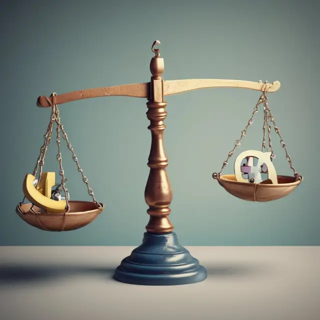 Visualizing business decisions using a scale comparison of relevant and sunk costs.