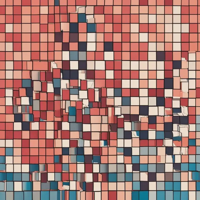 Visualization of a Renko Chart featuring bricks that form 45-degree angles as price moves