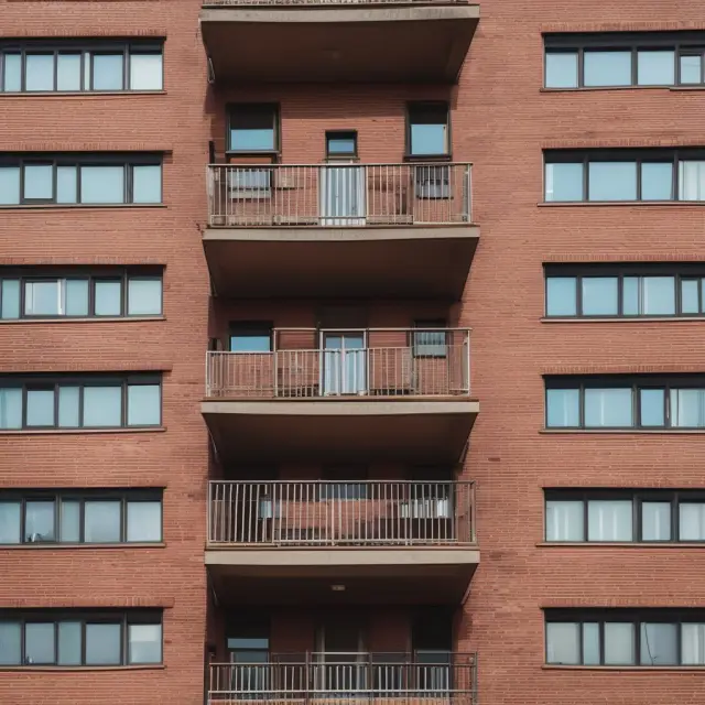 Image of a balance scale, with rent-controlled apartments stacked on one side representing affordable housing and new properties on the other illustrating property development.