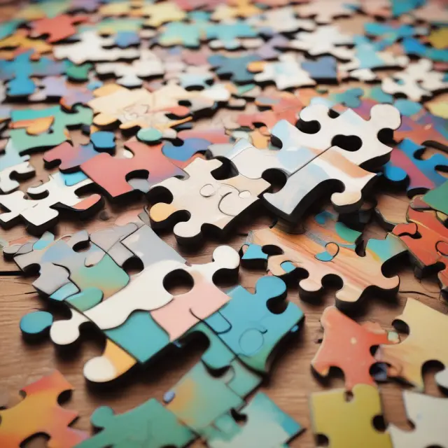 Three interconnected puzzle pieces signifying personal property, liability protection, and additional living expenses in a renter