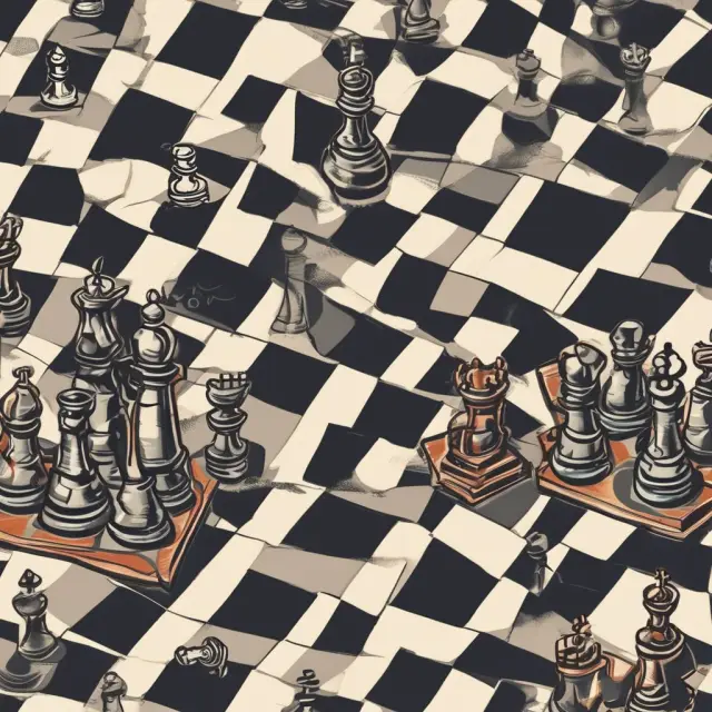 A game of chess featuring two powerful pieces representing REOCs and REITs, symbolizing their unique investment strategies, taxation, and structures in the real estate market